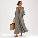 Caftan Valentina Gris Uni