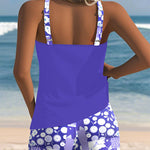Carla - Tankini deux pièces avec top sans manches et short, imprimé joyeux