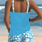Carla - Tankini deux pièces avec top sans manches et short, imprimé joyeux