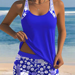 Carla - Tankini deux pièces avec top sans manches et short, imprimé joyeux
