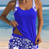 Carla - Tankini deux pièces avec top sans manches et short, imprimé joyeux