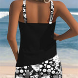 Carla - Tankini deux pièces avec top sans manches et short, imprimé joyeux