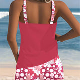 Carla - Tankini deux pièces avec top sans manches et short, imprimé joyeux
