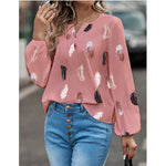 Céleste · Blouse Fluide à Imprimé Plumes — vue 2