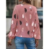Céleste · Blouse Fluide à Imprimé Plumes — vue 3