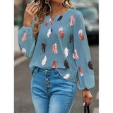 Céleste · Blouse Fluide à Imprimé Plumes — vue 4