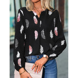 Céleste · Blouse Fluide à Imprimé Plumes — vue 6