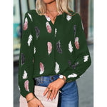 Céleste · Blouse Fluide à Imprimé Plumes — vue 8