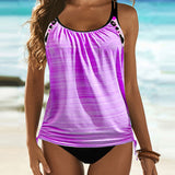 Celia - Tankini Uni avec Élégant Imprimé Léopard