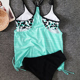 Celia - Tankini Uni avec Élégant Imprimé Léopard