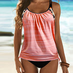 Celia - Tankini Uni avec Élégant Imprimé Léopard