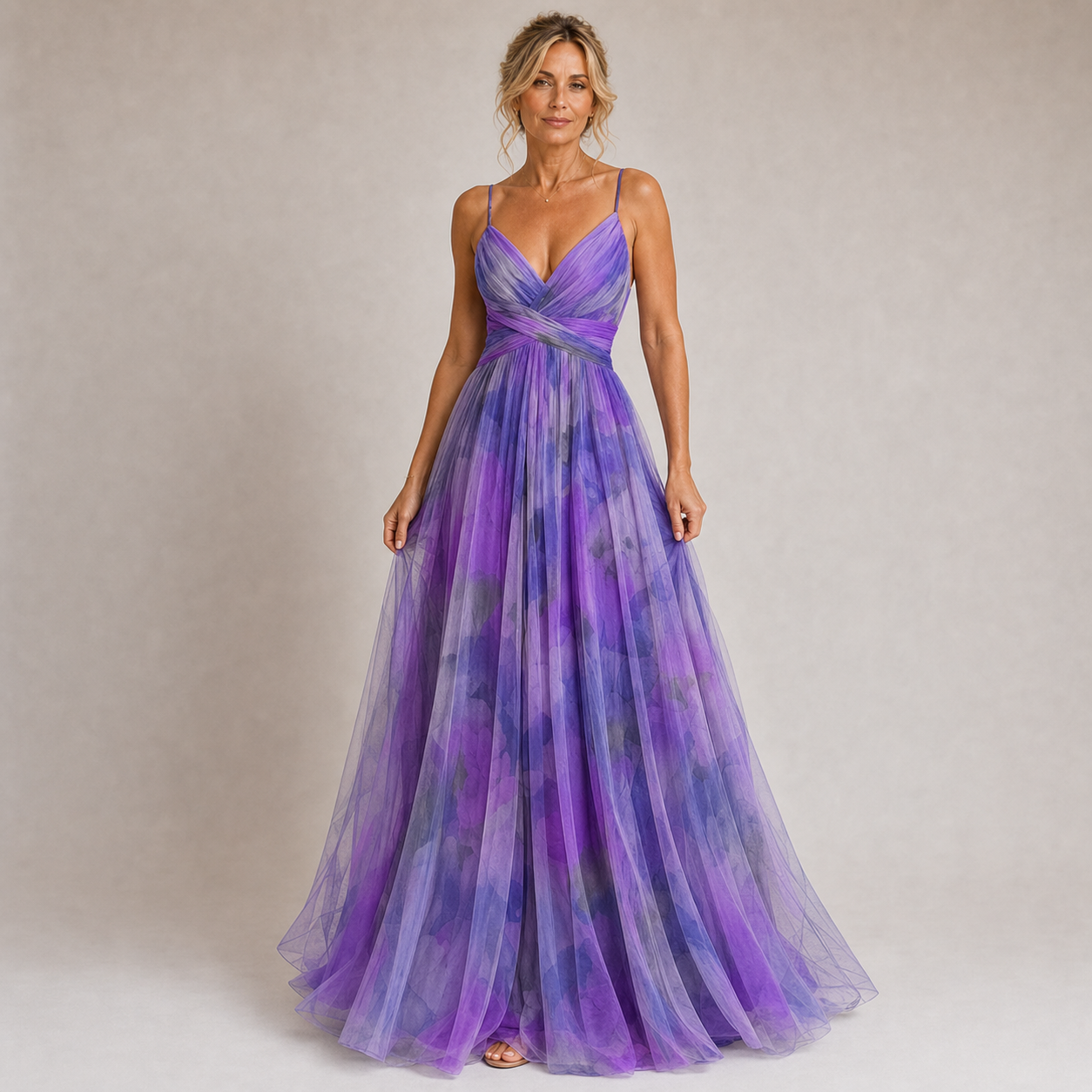 Claudia - Robe Longue Fleurie à Jupe Superposée