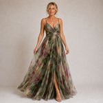 Claudia - Robe Longue Fleurie à Jupe Superposée — vue 4