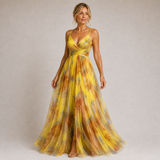 Claudia - Robe Longue Fleurie à Jupe Superposée — vue 5