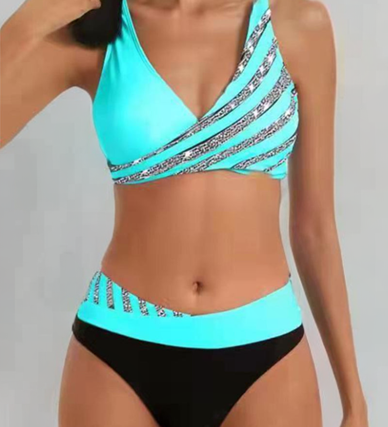 Estela - Bikini imprimé aux tons chauds avec bonnets préformés