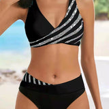Estela - Bikini imprimé aux tons chauds avec bonnets préformés
