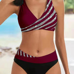 Estela - Bikini imprimé aux tons chauds avec bonnets préformés