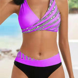 Estela - Bikini imprimé aux tons chauds avec bonnets préformés