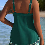 Gala - Tankini à rayures avec short assorti et décolleté élégant