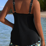 Gala - Tankini à rayures avec short assorti et décolleté élégant