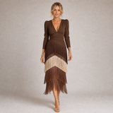 Irene - Robe Midi à Franges Effet Plume — vue 2