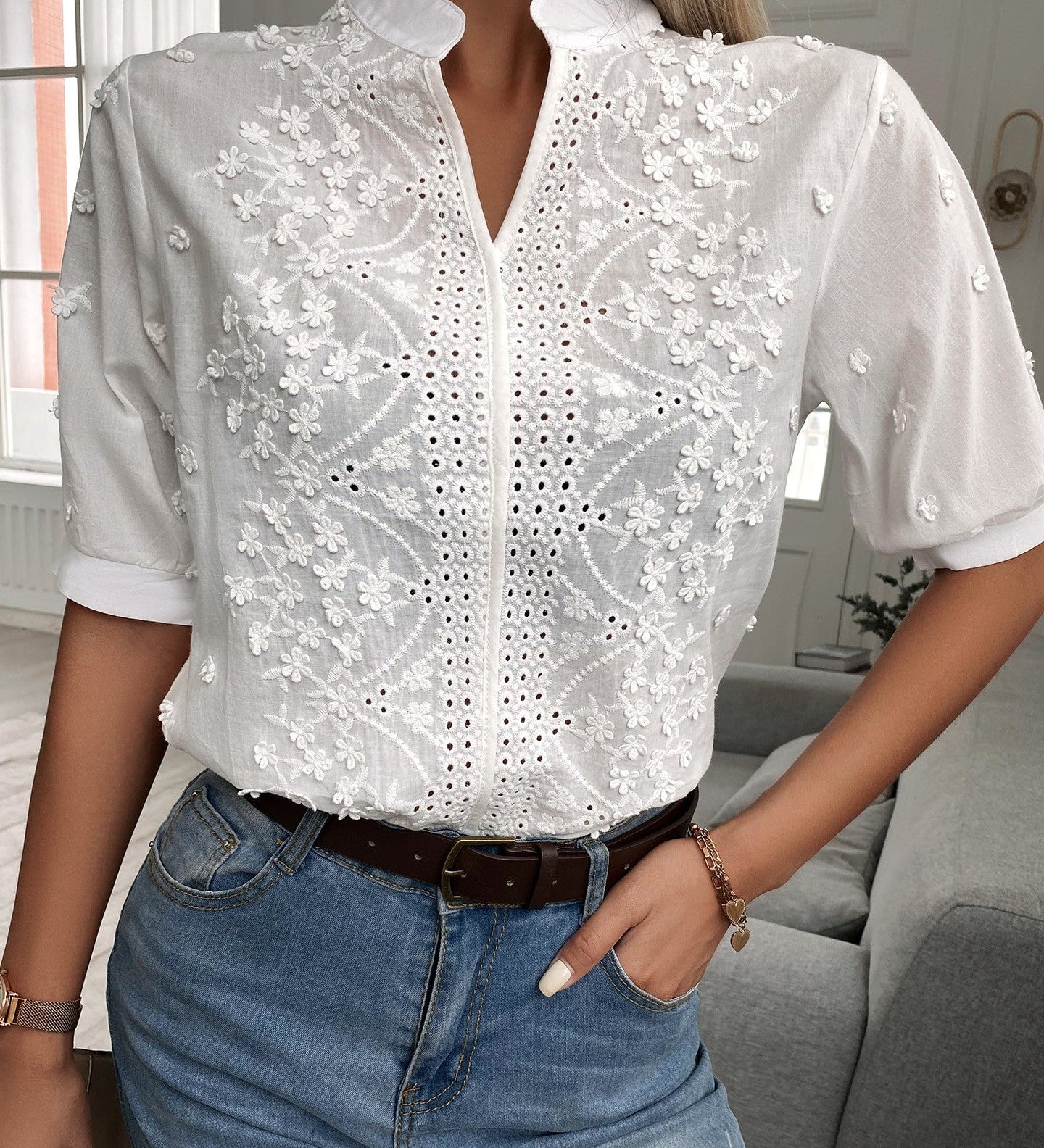 Iza - Blouse - Blanc