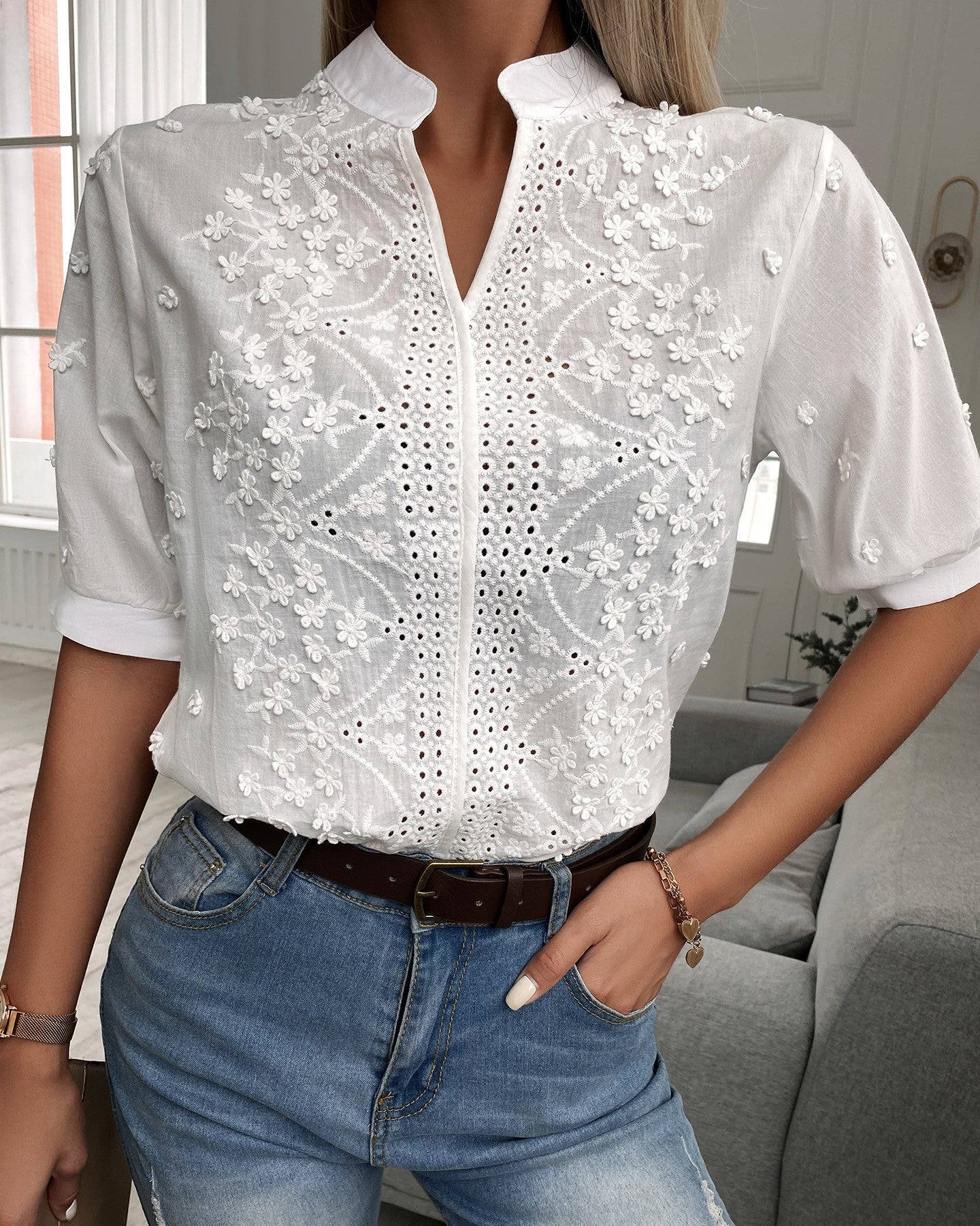 Iza - Blouse - Blanc