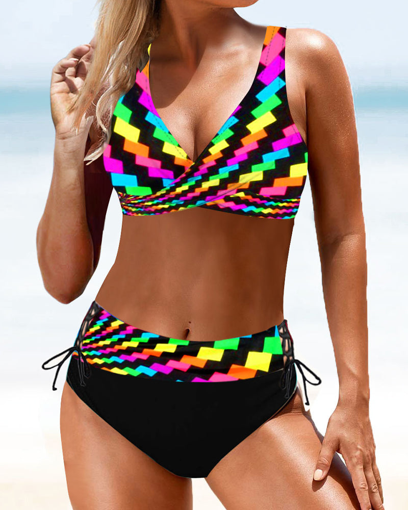 Lorena - Bikini coloré et radieux à imprimé vibrant
