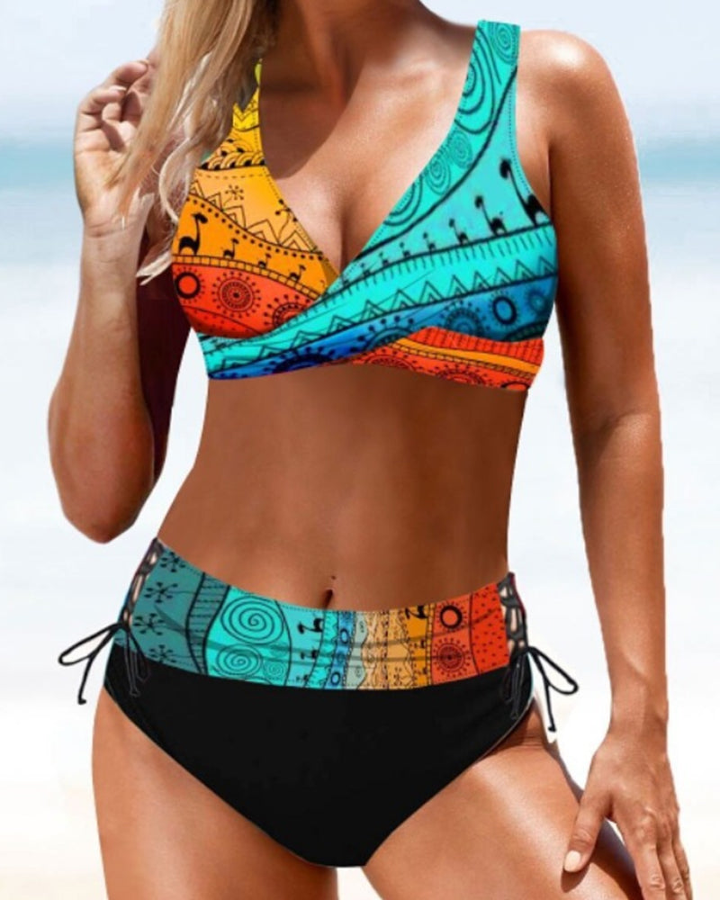 Lorena - Bikini coloré et radieux à imprimé vibrant
