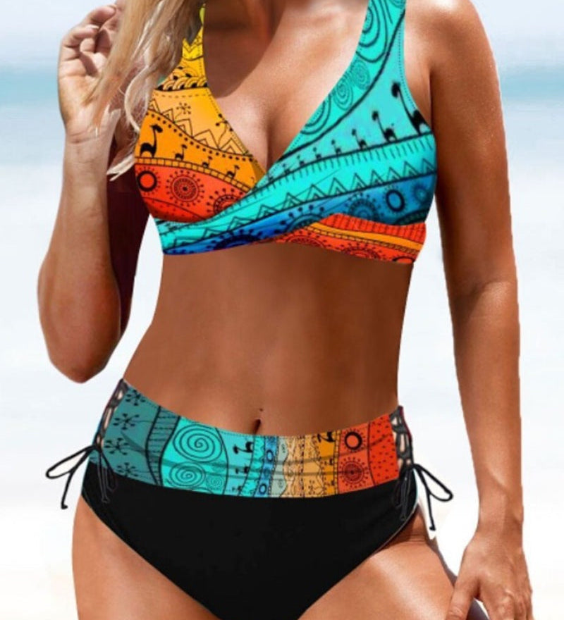 Lorena - Bikini coloré et radieux à imprimé vibrant