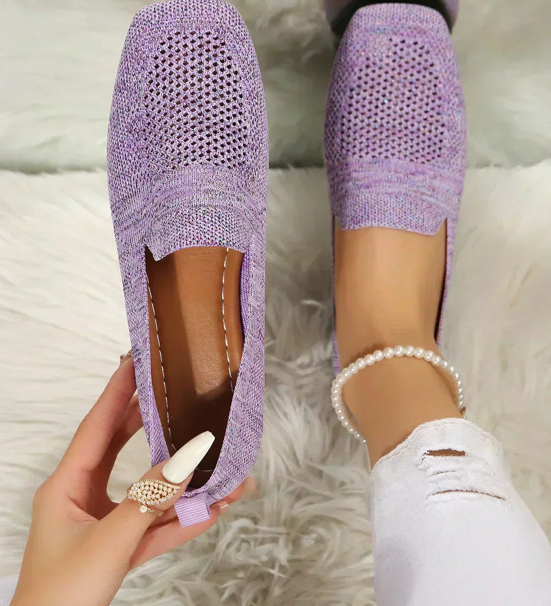 Lunira | Chaussures Plates en Maille