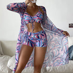 Macarena - Bikini trois pièces à imprimé moderne et cover-up assorti