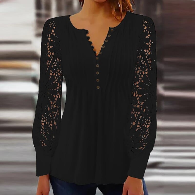 Magali · Blouse à Manches Ajourées
