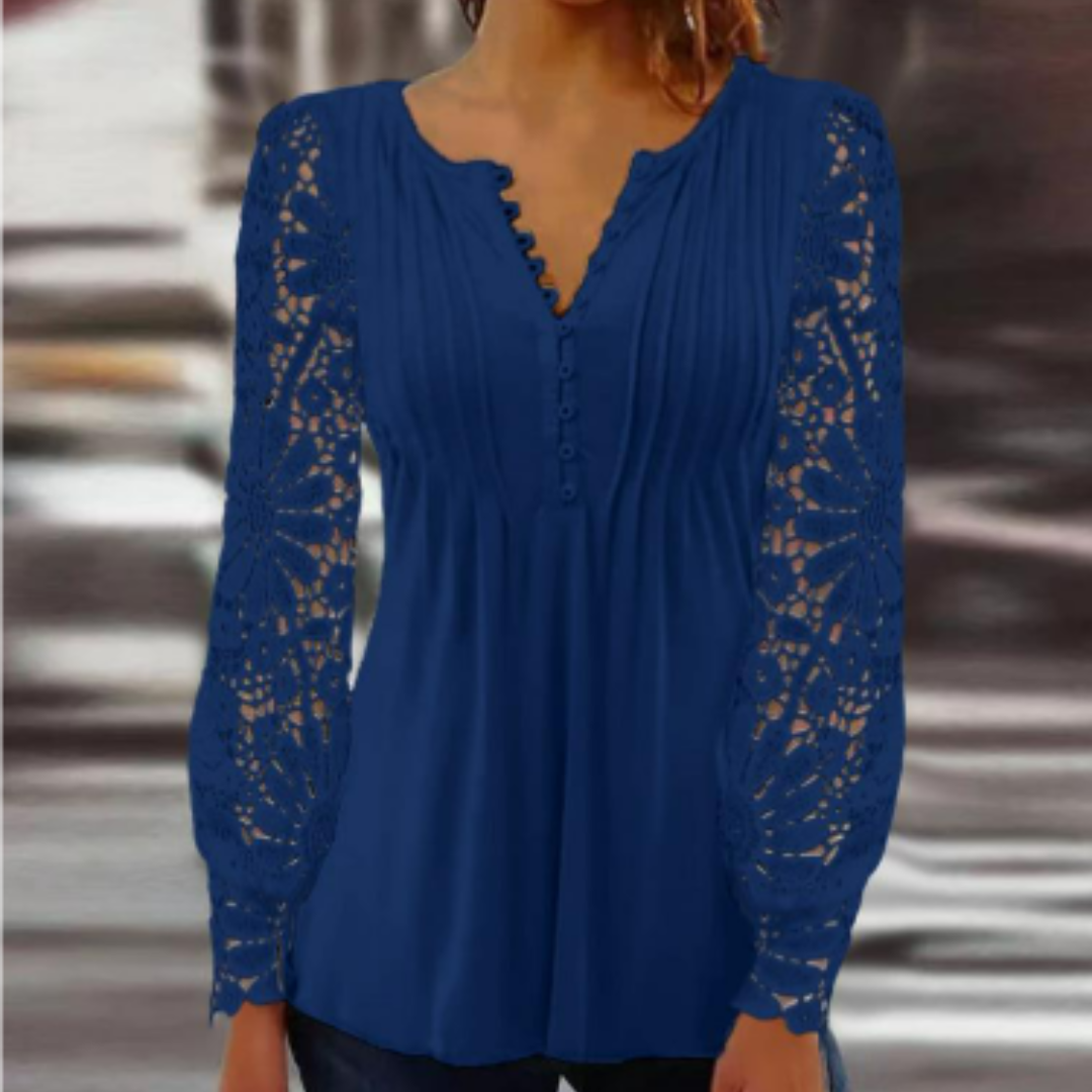 Magali · Blouse à Manches Ajourées