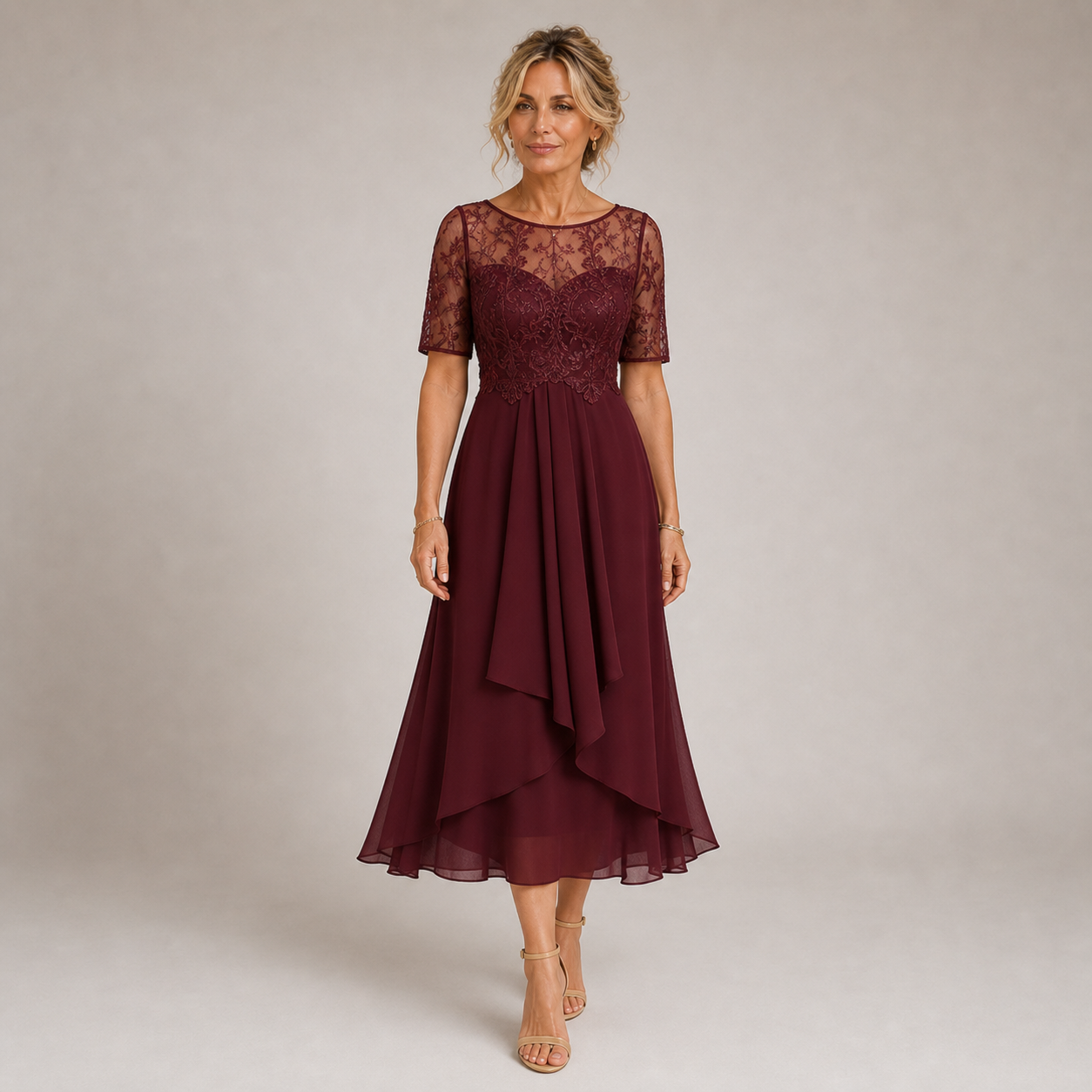 Mariana - Robe Midi à Empiècement Ajouré