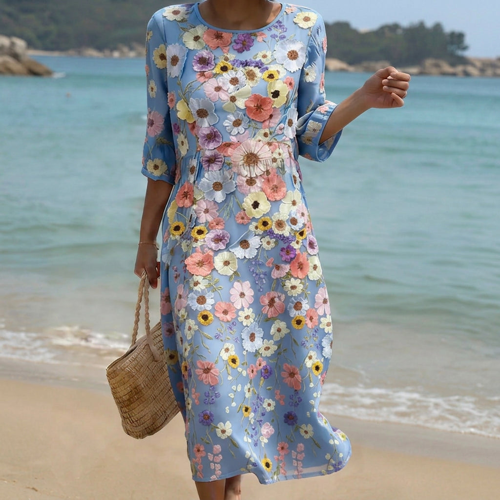 Melina - Robe midi confortable et élégante
