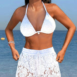Mireia - Bikini Blanc avec Short Ajouré — vue 5
