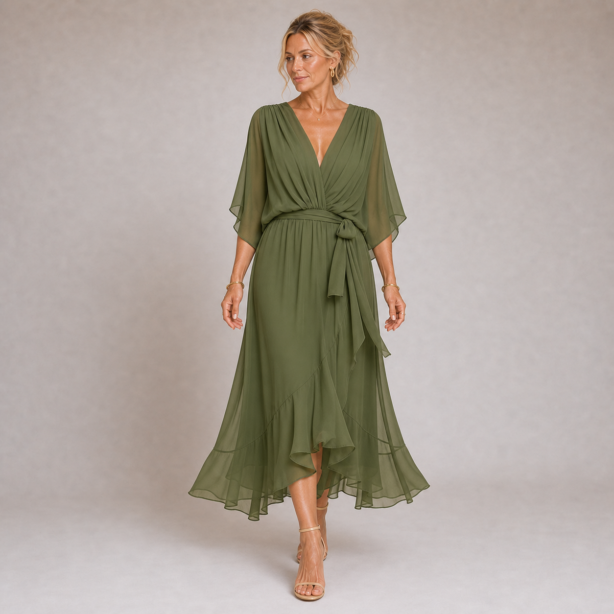 Monica - Robe Fluide Col en V — vue 2