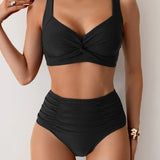 Nerea - Bikini Taille Haute à Haut Croisé — vue 1