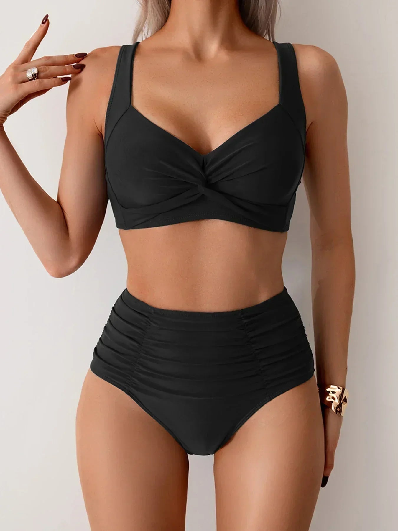 Nerea - Bikini Taille Haute à Haut Croisé — vue 1