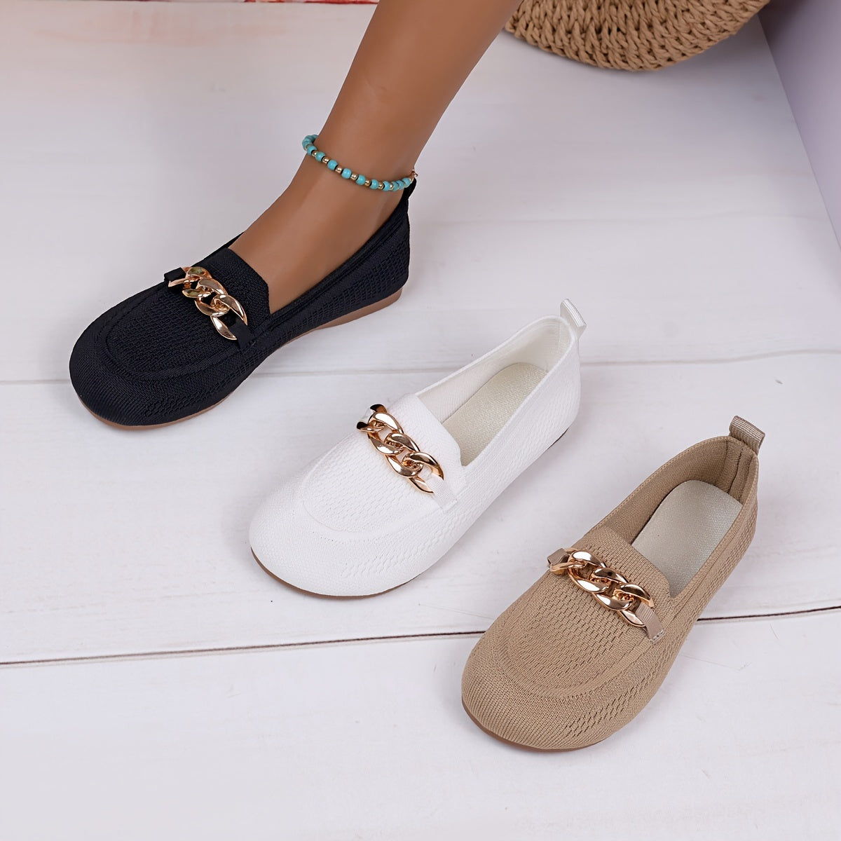 Perle | Chaussures Maille Élégantes