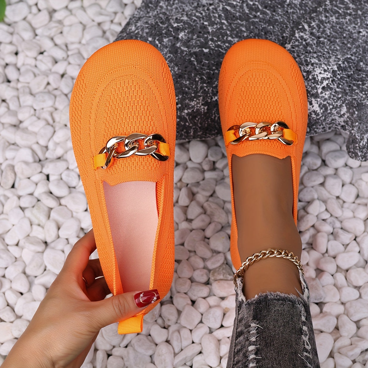 Perle | Chaussures Maille Élégantes