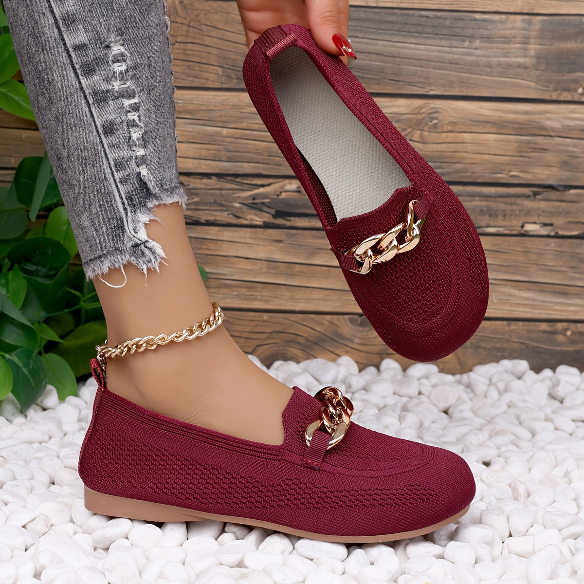 Perle | Chaussures Maille Élégantes