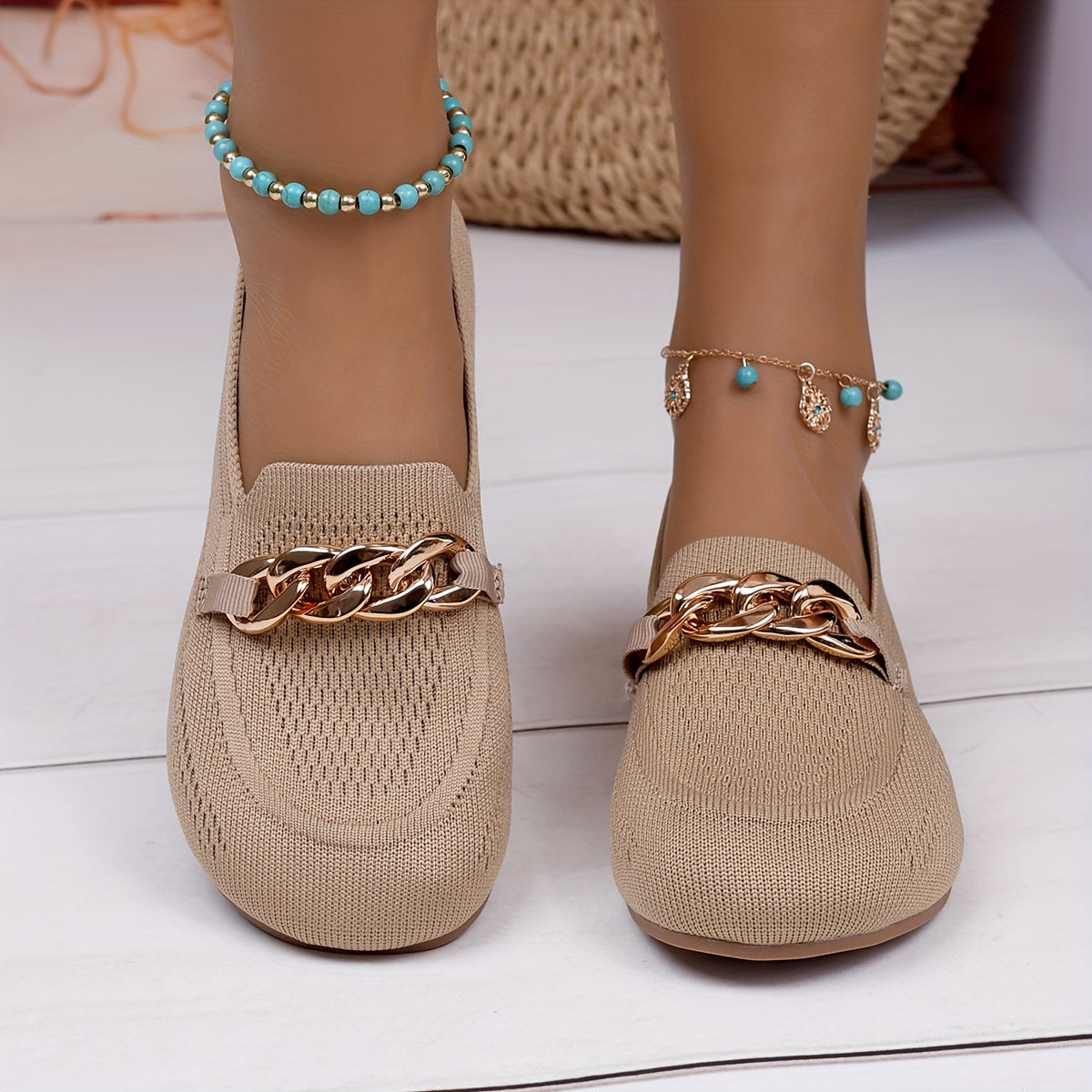 Perle | Chaussures Maille Élégantes