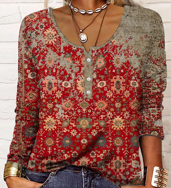 Ria - Blouse - Rouge