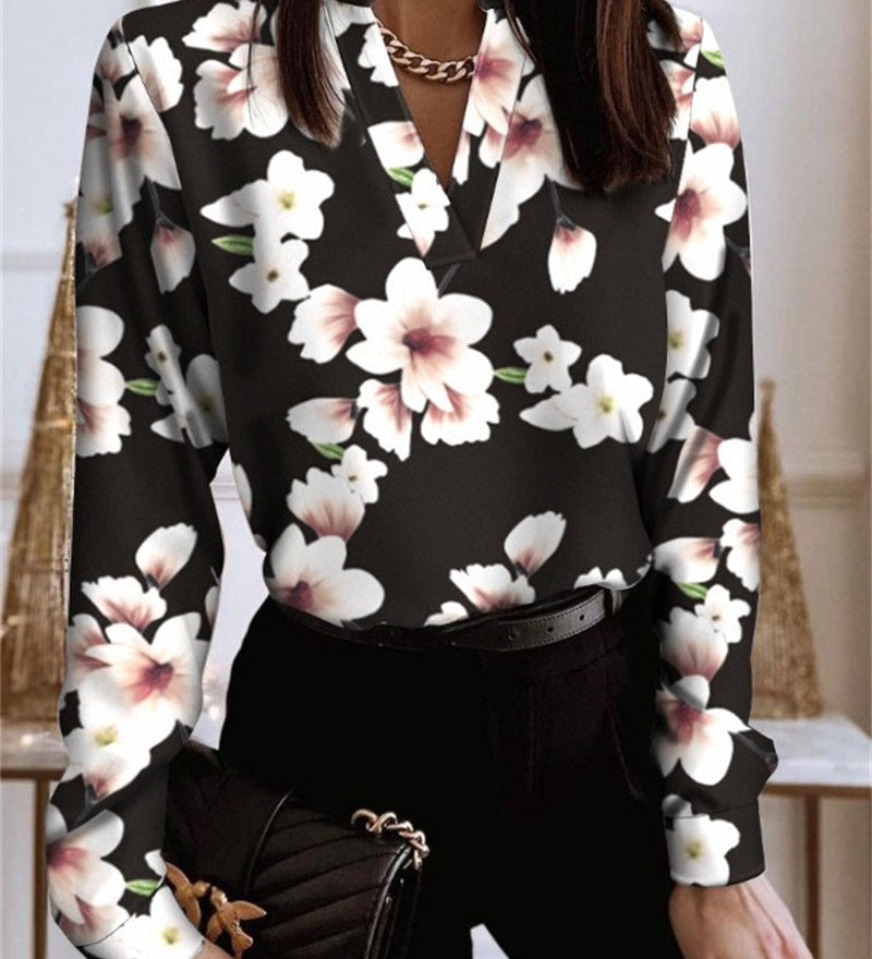 Talia - Blouse - Fleur noire