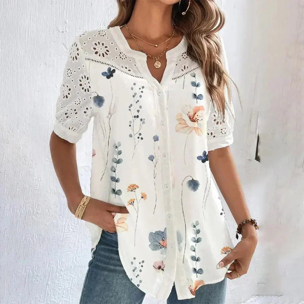Tanja · Blouse à Détails Ajourés